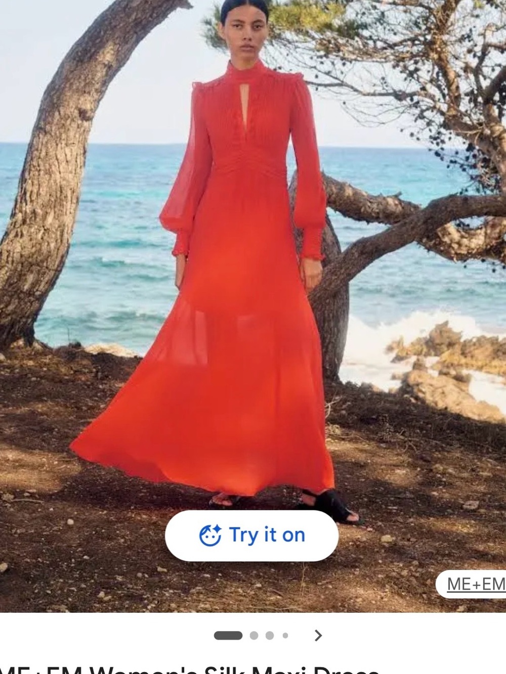 ME+EM Silk Maxi Dress in Vibrant Red